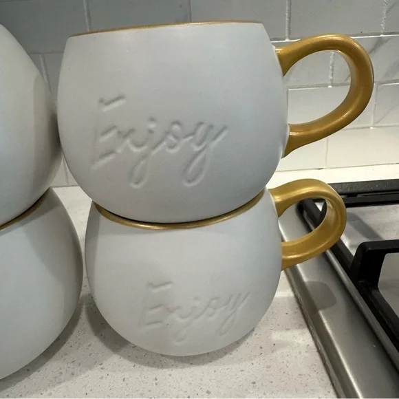 Disney Home White, Gold, Blue Whimsical Mug Mickey Mouse Ears Icon Enjoy” (A) - Picture 10 of 10
